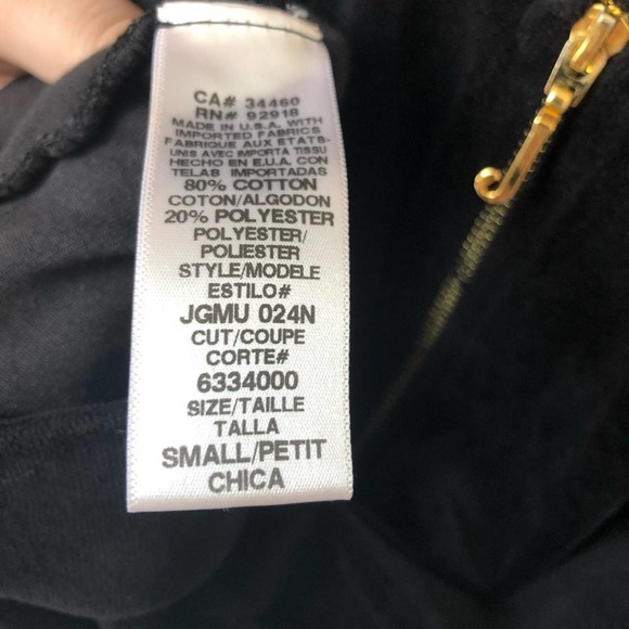 Juicy Couture Track Jacket Hooded Black Y2K Velour Velvet Longsleeve Zip Up - Picture 2 of 4